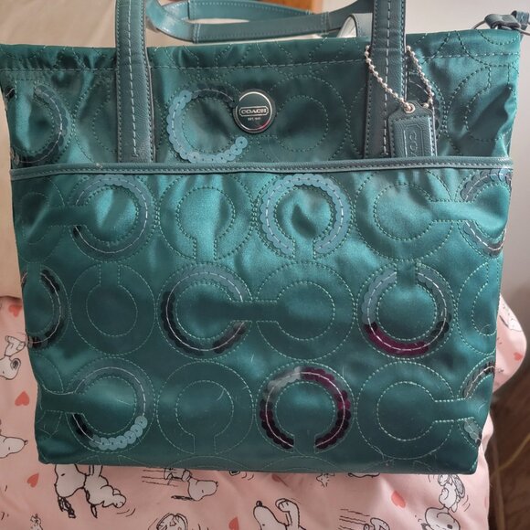 Coach Vintage sequins signature C shoulder bag - Picture 1 of 7